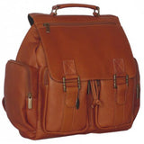 David King Leather Laptop Backpack w/5 Zipper Pockets