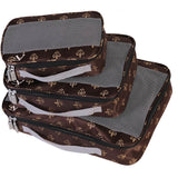 American Flyer Fleur De Lis 3pc Packing Cube Set