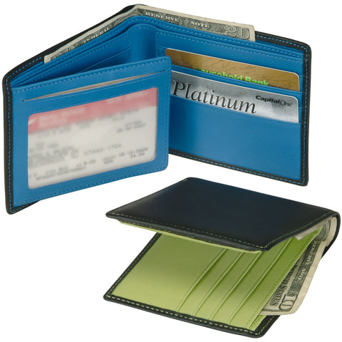 Royce Leather Men's Bifold Wallet w/Double ID Flap