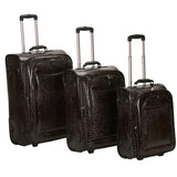 Rockland Luggage Crocodile 3 Piece Luggage Set