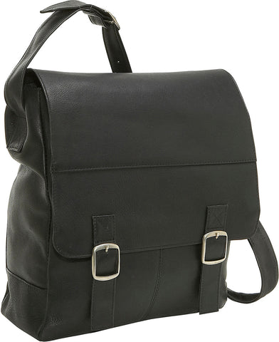 LeDonne Leather Vertical Laptop Messenger Bag