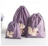 eTya Cute New PVC  Zipper 3pcs /set Packing Cubes Bag Case Pouch Luggage Packing Organizers Wash