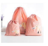 eTya Cute New PVC  Zipper 3pcs /set Packing Cubes Bag Case Pouch Luggage Packing Organizers Wash