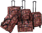 American Flyer Paisely 5 Piece Spinner Luggage Set