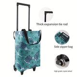 1pc, Portable Shopping Cart With Wheels Foldable Portable Express Household Retrieval Bag Grocery Bag Small Pull Cart Trailer Kitchen Organization And Storage