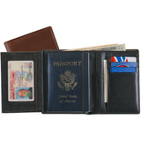 Royce Leather European Passport Travel Wallet