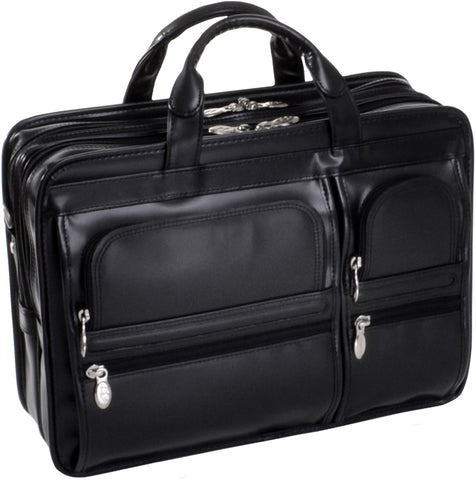 McKlein P Series Leather Dbl Compartment Laptop Case