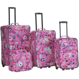 Rockland Luggage Vegas Printed 4 Piece Luggage Set