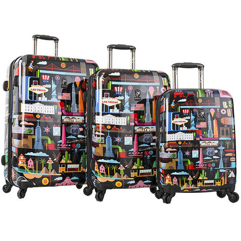 Fernando by Heys FVT USA 3 Piece Black Expandable Spinner Set