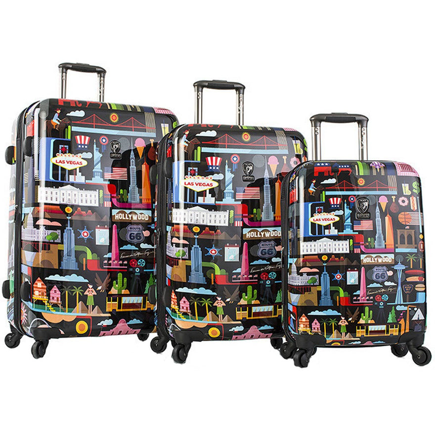 Fernando by Heys FVT USA 3 Piece Black Expandable Spinner Set