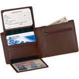 Royce Leather Executive Bifold Wallet w/Zippered Coin Slot