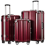 Coolife Luggage Aluminium Frame Suitcase 3 Piece Set With Tsa Lock 100%Pc