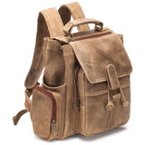LeDonne Leather Distressed Leather Multi Pocket Backpack - Luggage Factory