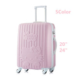 24 Inch Women Luggage Travel Bags Trolley,Abs Trolley Case,Girl Hello Kitty Travel Suitcase,