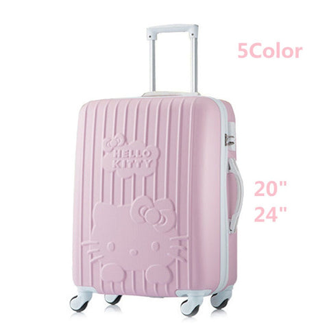 24 Inch Women Luggage Travel Bags Trolley,Abs Trolley Case,Girl Hello Kitty Travel Suitcase,