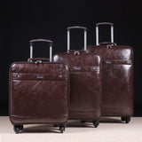 Paul Genuine Leather Universal Wheels Trolley Luggage Travel Bag Cowhide 16 Commercial Luggage