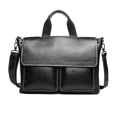 New  Fashion Man Handbag Business Men'S Genuine Large Leather Briefcases Luxury Brand Mens Shoulder