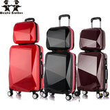 Wenjie Brothernew 2Pcs/Set Shinning 14Inch+20Inch Cosmetic Bag Men And Women Trolley Case Travel