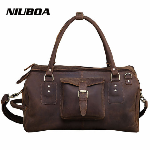 Genuine Leather Bag 100% Cowhide Top Quality Casual Men Travel Handbags Men Crossbody Men'S