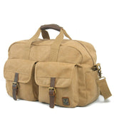 Vintage Retro Military Canvas Leather Men Travel Bags Luggage Bags Men Duffle Bags Leather