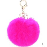 2016 Fashion 13 Colors Rabbit Fur Keychain Ball Pompom Cell Phone Car Keychain Pendant Handbag