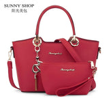 Sunny Shop 2 Bags/Set American Fashion Women Shoulder Bags With Purse Fashion Handbag High