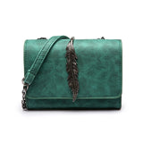Herald Fashion Leaves Decorated Mini Flap Bag Suede Pu Leather Small Women Shoulder Bag Chain