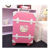 Women Vintage Trolley Luggage Travel Bag Hello Kitty Luggage Universal Wheels Luggage Sets Travel
