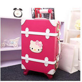 Women Vintage Trolley Luggage Travel Bag Hello Kitty Luggage Universal Wheels Luggage Sets Travel