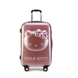 Girls Hello Kitty Trolley Suitcase 3D Cartoon Trolley Luggage Bag Women Hard Shell Luggage 24"