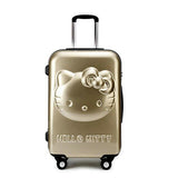 Girls Hello Kitty Trolley Suitcase 3D Cartoon Trolley Luggage Bag Women Hard Shell Luggage 24"