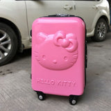 Girls Hello Kitty Trolley Suitcase 3D Cartoon Trolley Luggage Bag Women Hard Shell Luggage 24"