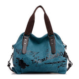 Vintage Graffiti Women'S Bag Canvas Handbag Female Famous Designer Shoulder Bag Ladies Tote Fashion