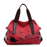 Vintage Graffiti Women'S Bag Canvas Handbag Female Famous Designer Shoulder Bag Ladies Tote Fashion