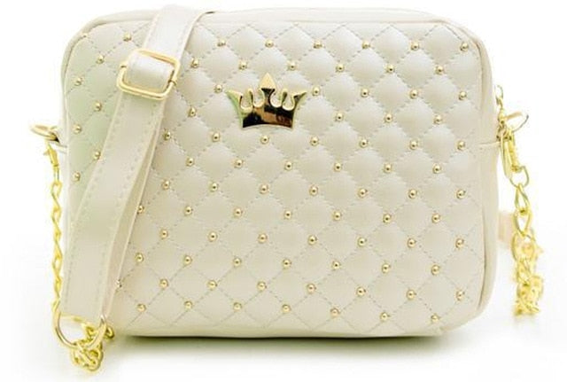 Loshaka Women Shoulder Bag Fashion Plaid Messenger Bags Rivet Chain Handbag High Quality Pu Leather