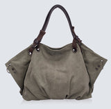 Women Fashion Canvas Handbags Retro Large Capacity Female Shoulder Bags Stylish Casual Crossbody