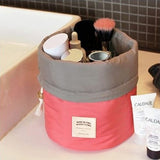 Maras Dream Barrel Shaped Travel Cosmetic Bag Nylon High Capacity Drawstring Elegant Drum Wash Bags