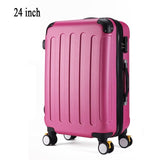 24 Inch Classic Striped Patch Trolley Suitcase/Rolling Spinner Wheels Pull Rod Luggage/Women Girl