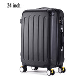24 Inch Classic Striped Patch Trolley Suitcase/Rolling Spinner Wheels Pull Rod Luggage/Women Girl