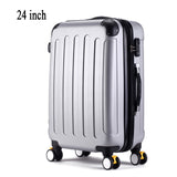 24 Inch Classic Striped Patch Trolley Suitcase/Rolling Spinner Wheels Pull Rod Luggage/Women Girl