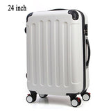24 Inch Classic Striped Patch Trolley Suitcase/Rolling Spinner Wheels Pull Rod Luggage/Women Girl