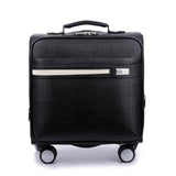16-Inch New Pu Leather Trolley Suitcase Spinner Wheels Boarding Box Men Women Business Travel