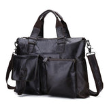Vintage Genuine Leather Men'S Bag Briefcase Retro Messenger Laptop Bag Handbag Men Travel Bags High