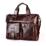 Vintage Genuine Leather Men'S Bag Briefcase Retro Messenger Laptop Bag Handbag Men Travel Bags High