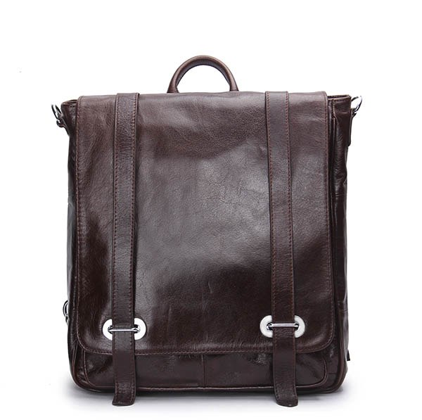 Contact'S Genuine Leather Backpack Men Multifunctional Backpack Korean Fashion Male School Backpack