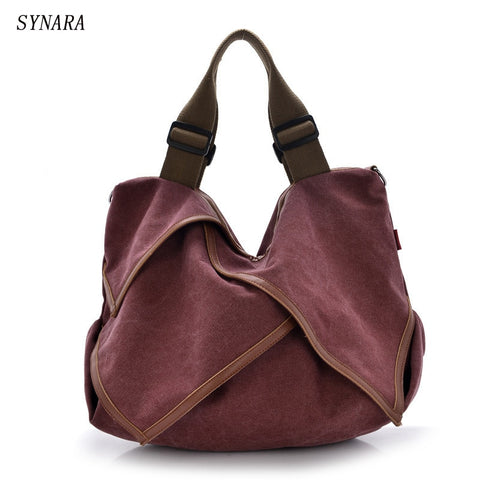 High Quality Big Women Canvas Handbag Shoulder Bags Stylish Casual Women Bag For Travel Lady