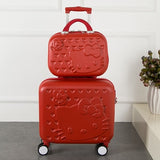 2Pcs/Set Lovely Hello Kitty 16 Inches Girl Students Trolley Case 14Inch Child Cartoon Travel