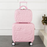 2Pcs/Set Lovely Hello Kitty 16 Inches Girl Students Trolley Case 14Inch Child Cartoon Travel