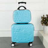 2Pcs/Set Lovely Hello Kitty 16 Inches Girl Students Trolley Case 14Inch Child Cartoon Travel