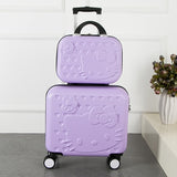 2Pcs/Set Lovely Hello Kitty 16 Inches Girl Students Trolley Case 14Inch Child Cartoon Travel